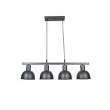 Fer Avize Prag Özel Tasarım Cafe Mutfak Yemek Masası Üstü Metal Sıralı Siyah Renk 4 lü Avize