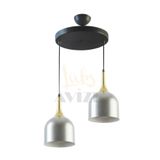 Fer Avize REINA MODERN TASARIM METAL BAŞLIK GÜMÜŞ RENK SARKIT Cafe - Mutfak 2 Lİ AVİZE