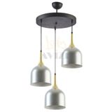 Fer Avize Reına Modern Tasarım Metal Başlık Gümüş Renk Sarkıt Cafe - Mutfak 3 Lü Avize