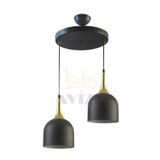 Fer Avize REINA MODERN TASARIM METAL BAŞLIK SİYAH RENK SARKIT Cafe - Mutfak 2 Lİ AVİZE