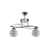 Fer Avize RENGİN MODERN KROM RENK 2046 GÜMÜŞ CAMLI Salon - Mutfak - Yatak Odası 2 Lİ AVİZE
