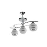 Fer Avize Rengin Modern Kromrenk 2046 Gümüş Camlı Salon - Mutfak - Yatak Odası 3 Lü Avize