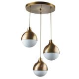 Fer Avize Rima Modern Eskitme Renk Beyaz Camlı Retro Salon - Mutfak - Yatak Odası 3 lü Avize