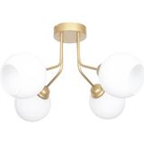 Fer Avize Rosa Modern Lüks Tasarım Tavan Plafonyer Gold Renk Beyaz Camlı 4'lü Avize - Gold - Beyaz