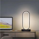Fer Avize Seren Modern Tasarım Siyah Renk Beyaz LED Işıklı LED Masa Lambası - Abajur - Gece Lam - Çok Renkli
