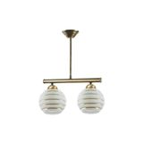 Fer Avize SERENİMO RETRO RUSTİK BEYAZ GOLD CAMLI Salon - Mutfak - Yatak Odası 2 Lİ AVİZE