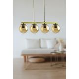 Fer Avize Sezar Bal Camlı Eskitme Modern Tasarım Yemek Masası Üstü -salon 4 Lü Avize