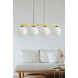 Fer Avize Sezar Beyaz Camlı Modern Tasarım Yemek Masası Üstü -Salon 4 lü Avize