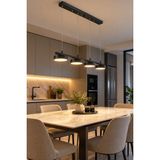 Fer Avize Sezar LED Modern Tasarım 3 Renk Işık Seçenekli Enerji Tasarruflu 4'lü LED Avize Mutfak Salon Çocuk Odası Giyinme Odası - Siyah