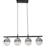 Fer Avize Sezar Siyah Renk Modern Tasarım Yemek Masası Üstü - Salon 4 Lü LED Avize