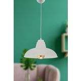 Fer Avize SIDNEY Büyük (32 cm çap) Retro Rustik Model Modern Metal Beyaz Renk Sarkıt Cafe - Mutfak Tekli Avize