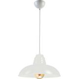 Fer Avize Sidney Büyük (32 cm Çap) Retro Rustik Model Modern Metal Tekli Sarkıt Avize Cafe - Beyaz