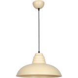 Fer Avize Sidney Krem Büyük (32 cm Çap) Retro Rustik Model Modern Metal Tekli Sarkıt Avize Cafe