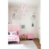 Fer Avize Songül Modern Tasarım Pembe Renk Yemek Masası Üstü - Mutfak - Salon Beyaz Led Sarkıt Avize - 1