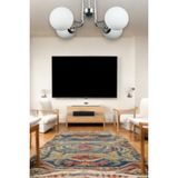 Fer Avize Tanya Modern Tasarım Mutfak - Salon - Yatak Odası - Tavan GRİ Renk Beyaz Camlı 4 Lü Avize