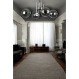 Fer Avize Tanya Modern Tasarım Mutfak - Salon - Yatak Odası - Tavan GRİ Renk Füme Camlı 4 Lü Avize - Krom - Füme