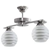 Fer Avize TOPAÇ MODERN LÜKS TASARIM KROM RENK 2046 CAMLI Salon - Mutfak - Yatak Odası 2 Lİ AVİZE
