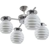 Fer Avize TOPAÇ MODERN LÜKS TASARIM KROM RENK 2046 CAMLI Salon - Mutfak - Yatak Odası 4 LÜ AVİZE