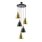 Fer Avize TREND MODERN METAL SIVAMA ESKİTME SİYAH RENK SARKIT Cafe -Yemek Masası Üstü -Salon 5 Lİ AVİZE