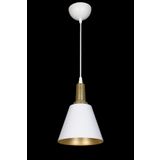 Fer Avize Trend Modern Tasarım Eskitme Detaylı Beyaz İçi Gold Renk Metal Tekli Avize