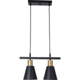 Fer Avize Trend Modern Tasarım Metal Cafe - Mutfak - Salon - Hol Siyah Renk 2 Li Avize - Siyah - Eskitme