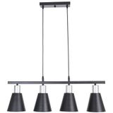 Fer Avize Trend Modern Tasarım Mutfak Salon Oturma Odası Gri Duylu Siyah Renk 4 Lü Avize