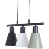 Fer Avize Trend Modern Tasarım Salon - Mutfak - Cafe Siyah - Beyaz - Yeşil Renk Sıralı 3 Lü Avize