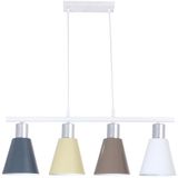 Fer Avize Trendy Modern Tasarım Cafe Mutfak Salon Antrasit Krem Kahve Beyaz Renk Sıralı 4 Lü Avize