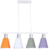 Fer Avize Trendy Modern Tasarım Cafe Mutfak Salon Turuncu Beyaz Yeşil Lila Renk Sıralı 4 Lü Avize