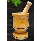 Fer Home Ahşap Havan Sarımsak Ezici Şimşir Ceviz Fındık Içi Döveceği