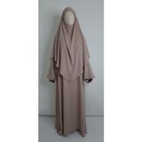 Ferace & Abaya Sufle Takım Yandan Robalı Elbise .hac ve Umre Için Uygundur Taş Rengi - Standart
