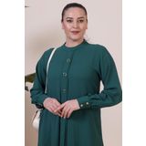 Ferace Kadin Anne Buyuk Beden Tesettur Tunik Düğmeli Ayrobin Kumaş