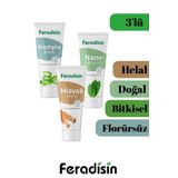 Feradisin 3 Adet Doğal Diş Macunu Nane - Misvak - Aloevera - 90grx3 - Gimdes Helal Sertifikalı