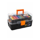 FERAH PLASTİK 3 Katlı Hobi ve Sanat Malzemeleri Düzenleme Kutusu Boya Kalemi Marker Organizer Çantası 39x20x23,5 cm