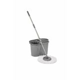 FERAH PLASTİK Döner Başlıklı Mop Seti Paslanmaz Çelik Saplı Mikrofiber Temizlik Mop Yer Silme Seti