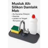 FERAH PLASTİK Lavobo Musluk Matı Musluk Altı Silikon Damlalık Matı – Su Sıçrama Önleyici, Kaymaz Tezgah Koruyucu