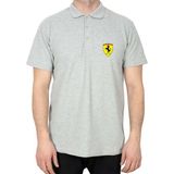 Ferari Logo Polo Yaka Gri Tişört - S