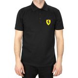 Ferari Logo Polo Yaka Siyah Tişört - XL