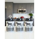Feray Home Baharatlık - Seramik Kapaklı 3'lü Zebra At Gümüş