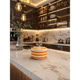 Feray Home Dekoratif Obje - Soft Sarı Zebra Seramik Şekerlik Gümüş