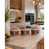 Feray Home Kahvaltılık - 3'lü Şekerlik African Kahverengi Gümüş