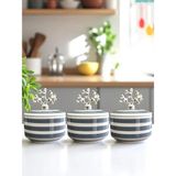 Feray Home Kahvaltılık - 3'lü Şekerlik Gri Zebra Gümüş