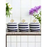Feray Home Kahvaltılık - 3'lü Şekerlik Lacivert Klasik Zebra Gold