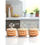 Feray Home Kahvaltılık - 3'lü Şekerlik Soft Sarı Zebra Gümüş