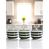 Feray Home Kahvaltılık - 3'lü Şekerlik Yeşil Zebra Gümüş