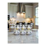 Feray Home Mutfak Çeyiz Seti 104 Kahvaltılık Baharatlık Kaşıklık Havluluk Koyu Zebra At Desen Gold