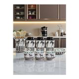 Feray Home Mutfak Çeyiz Seti 104 Kahvaltılık Baharatlık Kaşıklık Havluluk Koyu Zebra At Desen Gümüş