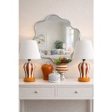 Feray Home Salon Seti Abajur Aydınlatma Kahverengi Dik Çizgi Ve Dekoratif Obje Ceramic Desen Gümüş