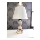 ferayhome Abajur Aydınlatma Seramik Toplu Kahverengi Marble Beyaz Şapka GÜMÜŞ