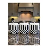 ferayhome Büyük Boy Kahve Köşesi Seti Oval Baharatlık 1400 ml (Çay,Kahve,Şeker) Siyah Kare Dİk Çizgi GÜMÜŞ